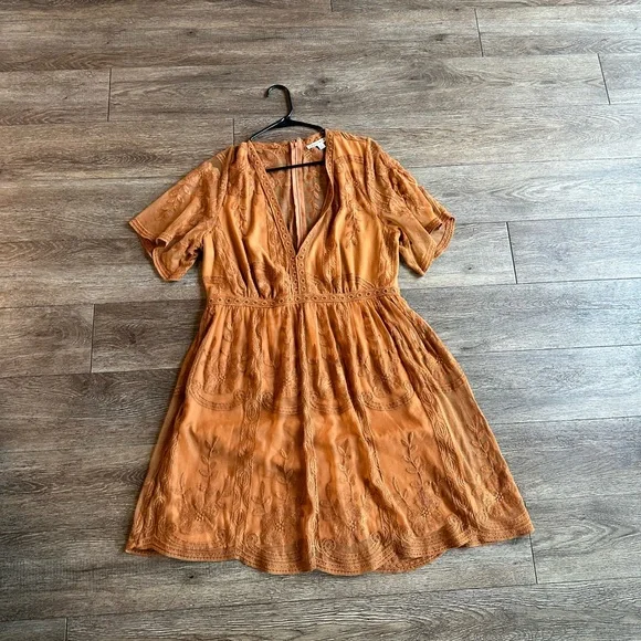 strapless open back dress Dressself Sequin Long Orange Prom Dress with Split Formal Evening Dress main image 0